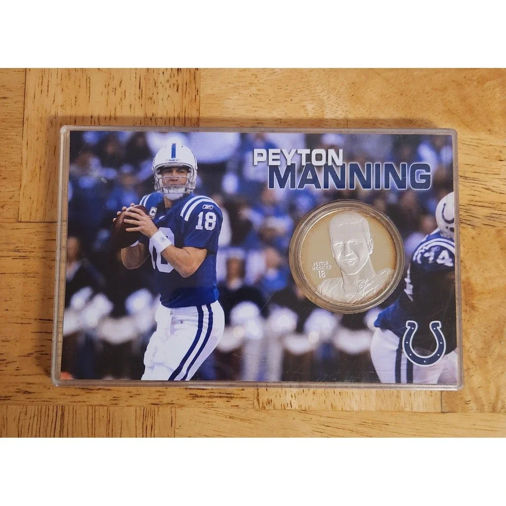 Peyton Manning Silverplated Medallion Coin/Card NFL COLTS Highland Mint ~RARE~‎